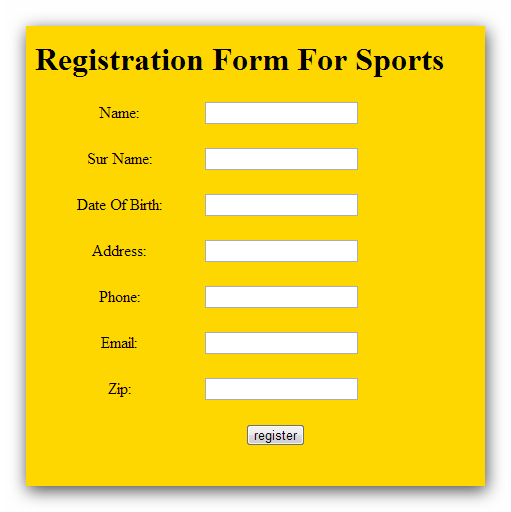registration form programming9